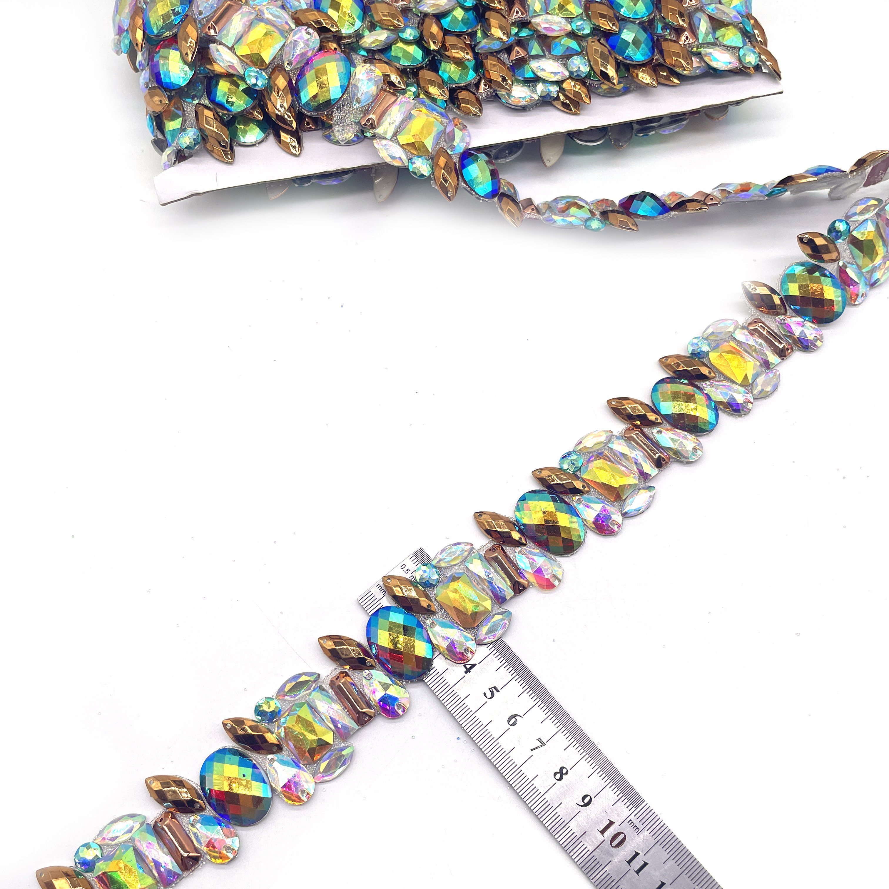 Crystal Rhinestone Trim & Hot Fix Applique on Roll for DIY Carnival Dresses Shoes Bags Clothes
