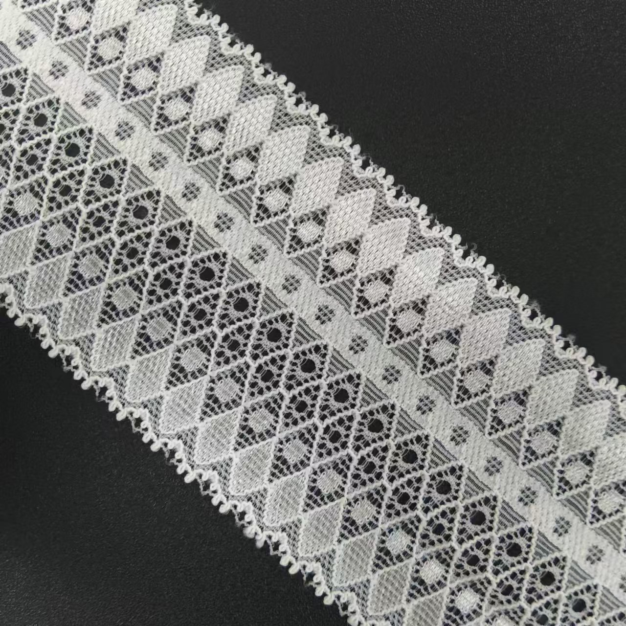 Elegant Voile 5.5cm Elastic Nylon Spandex Tulle Border Lace Trim Fabric for Women's Clothing Accessories