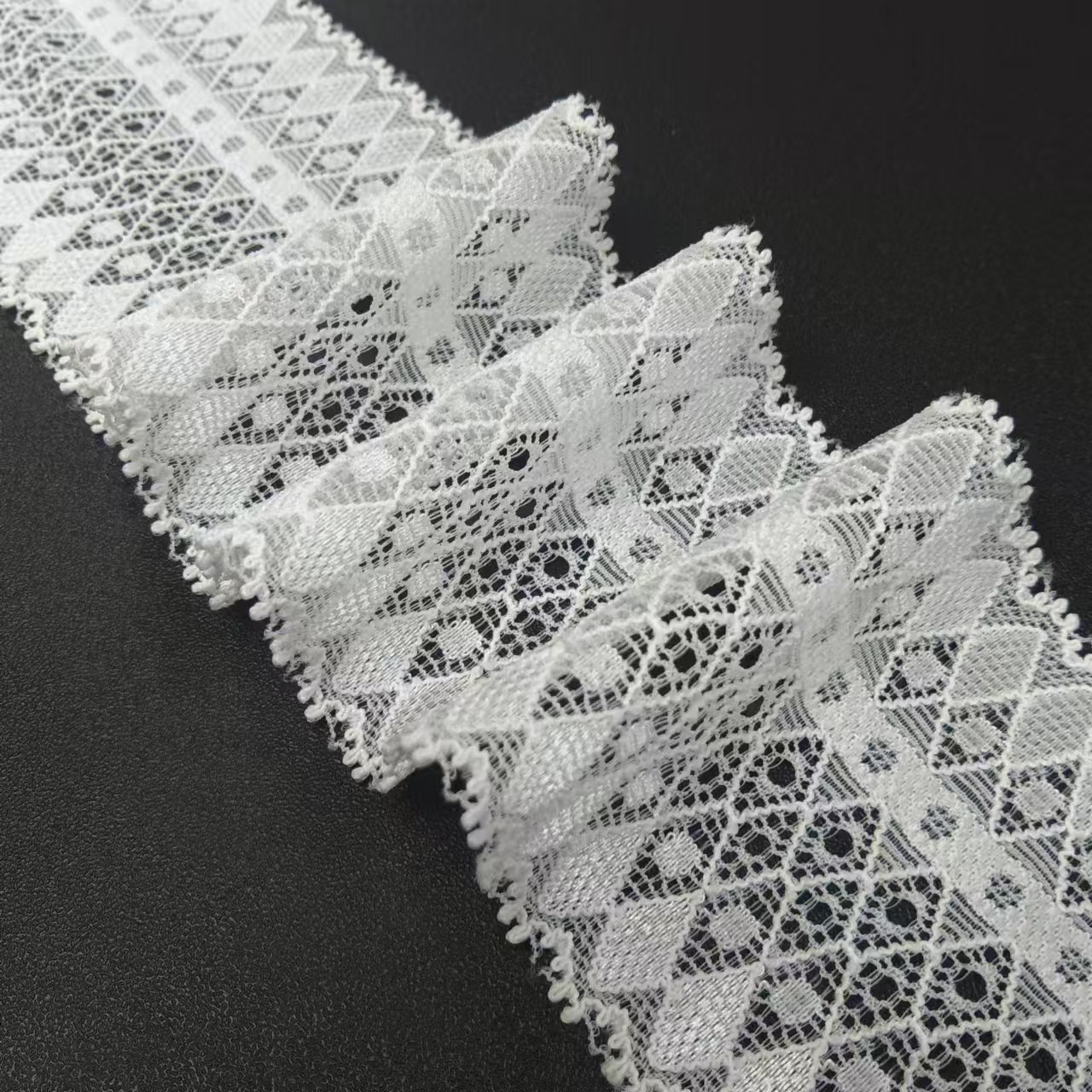 Elegant Voile 5.5cm Elastic Nylon Spandex Tulle Border Lace Trim Fabric for Women's Clothing Accessories