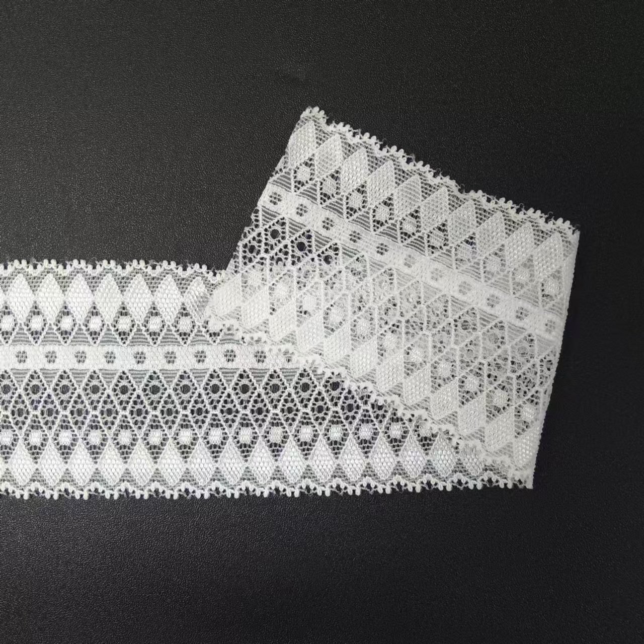 Elegant Voile 5.5cm Elastic Nylon Spandex Tulle Border Lace Trim Fabric for Women's Clothing Accessories