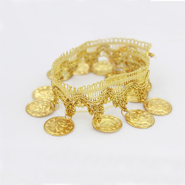 DIY Coin design braid trim 45mm gold silver braided sequined laser bell tassel lace trimming lace fabric