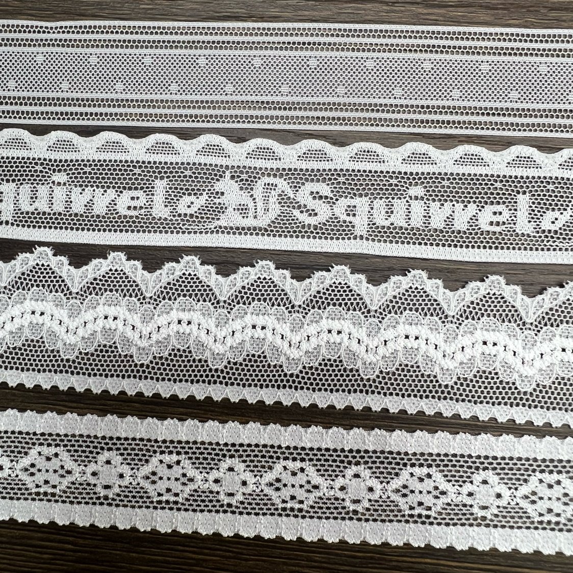 6338#WH Factory wholesale Stock Narrow white stretch lace fabric trim for lingerie decorative Stretch Lace Trim