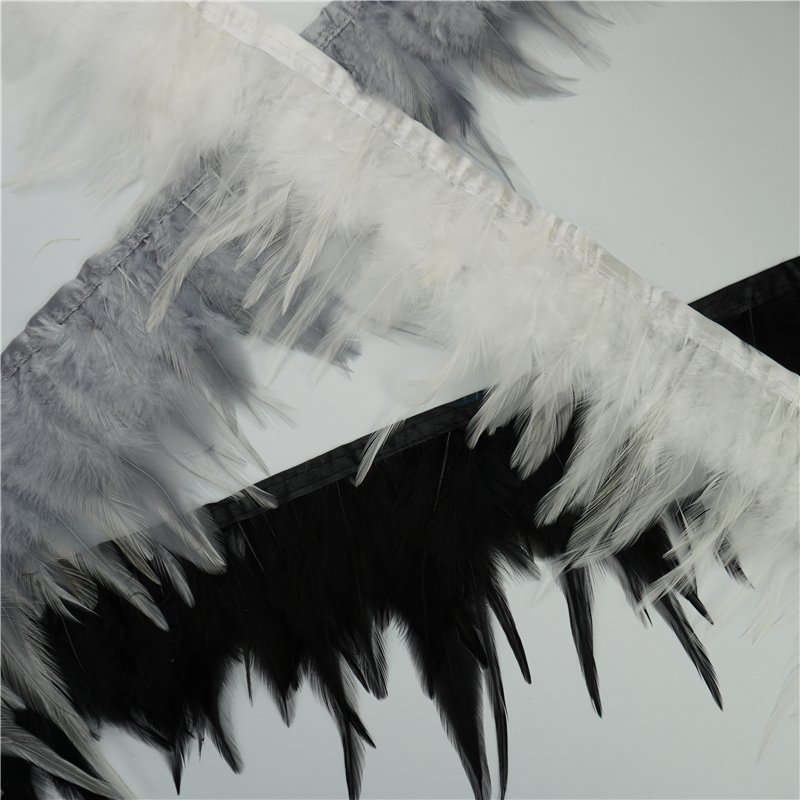 Wholesale saddle pheasant feather trims rooster fringe ribbon for Needlework and Handicrafts DIY Wedding Party Decoration