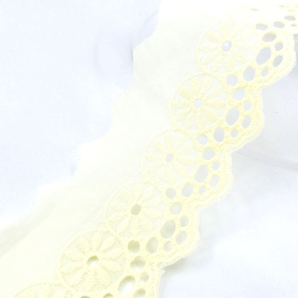 New style 100% Polyester Embroidered Bridal Cotton Lace Trim