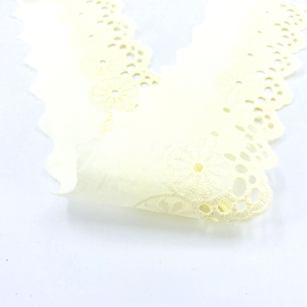 New style 100% Polyester Embroidered Bridal Cotton Lace Trim