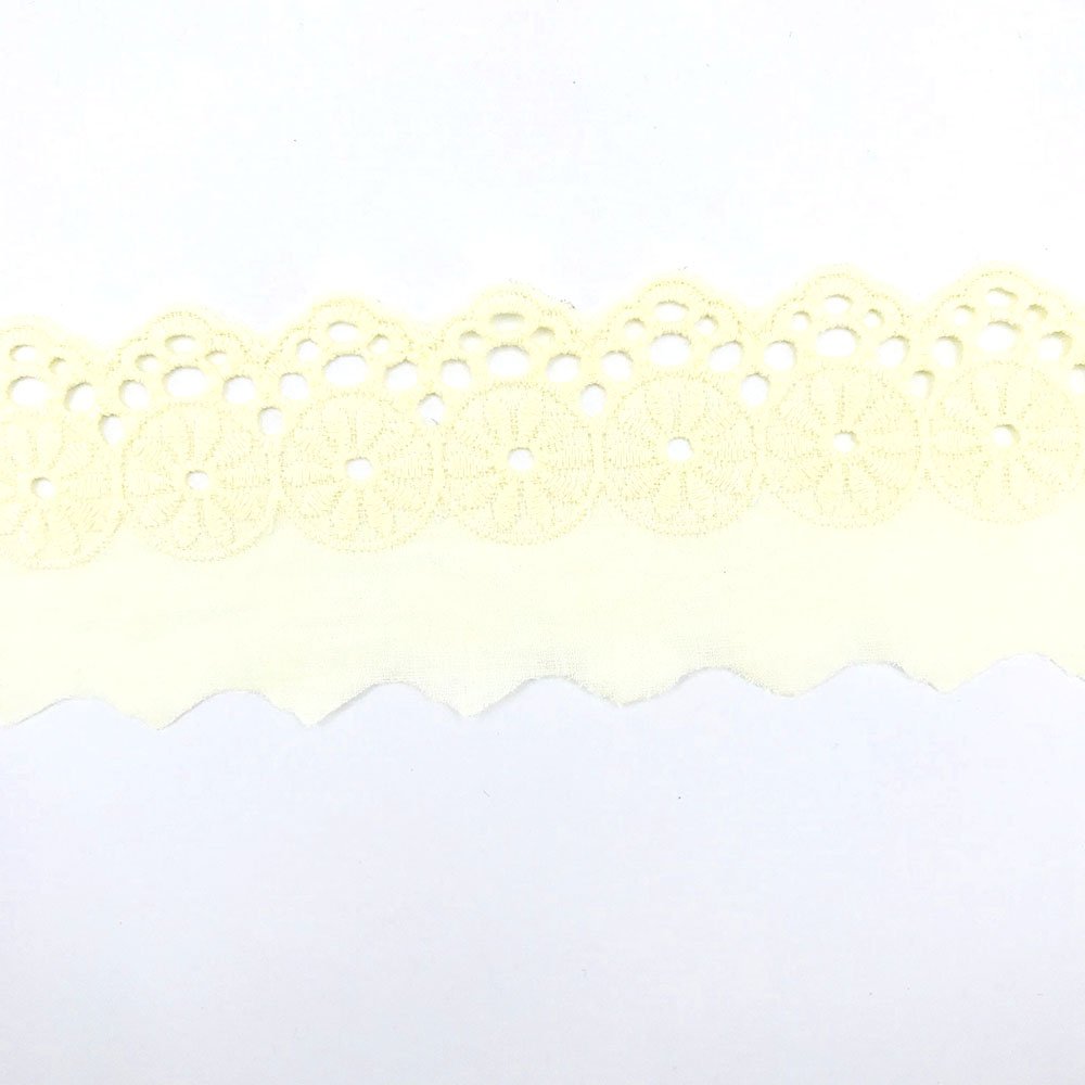 New style 100% Polyester Embroidered Bridal Cotton Lace Trim