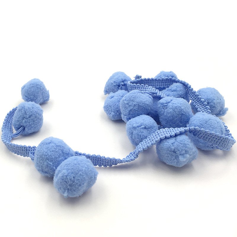 Factory direct sale multicolor pompom lace trim fabric