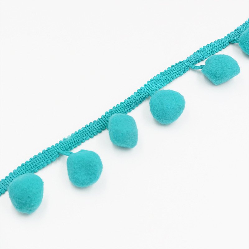 Factory direct sale multicolor pompom lace trim fabric