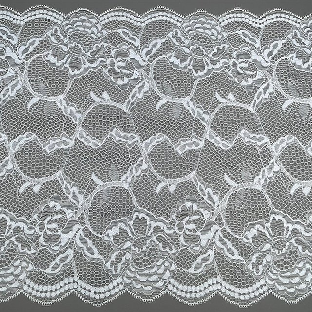 TUTON Bridal Fabric Supplier French Lace Narrow Wide 27 CM Elastic Trim