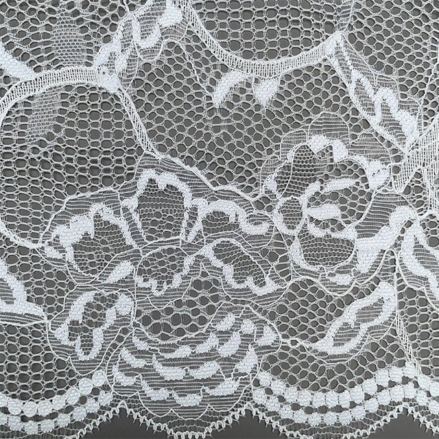 TUTON Bridal Fabric Supplier French Lace Narrow Wide 27 CM Elastic Trim
