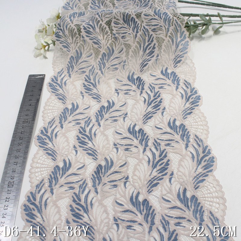 2024 hot sale high quality bicolor Stretch Lace Trim Soft Nylon Spandex Elastic Lace