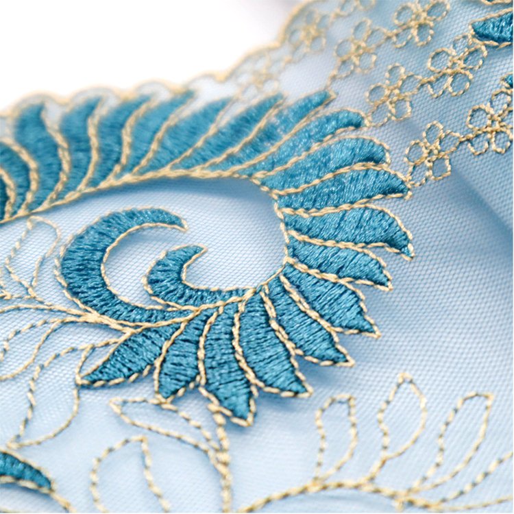 Elegant Peacock Feather Pattern 19cm Factory Customized Discount Price polyester lace trim