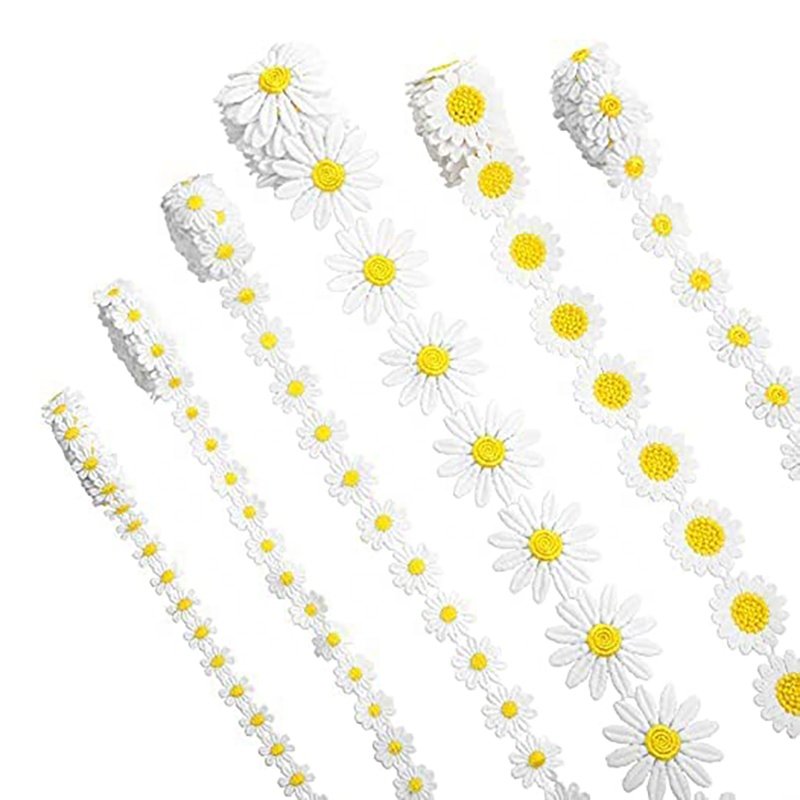 Flower Daisy Lace Ribbon Trim Daisy Flower Lace Trim Fabric In White For Dress