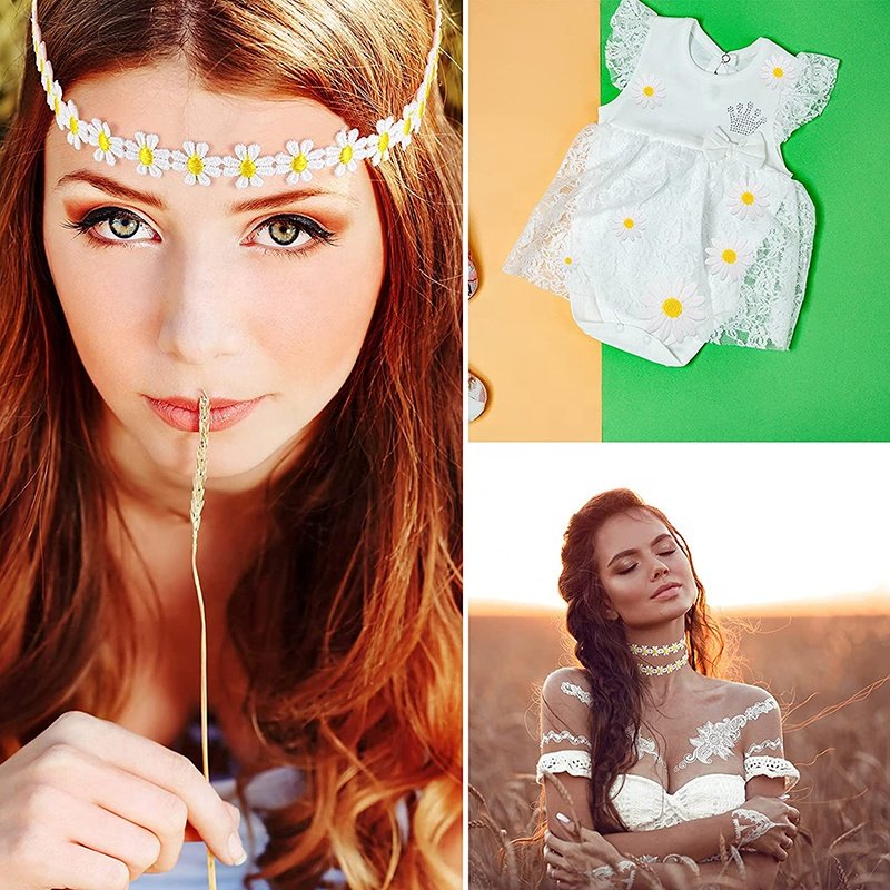 Flower Daisy Lace Ribbon Trim Daisy Flower Lace Trim Fabric In White For Dress