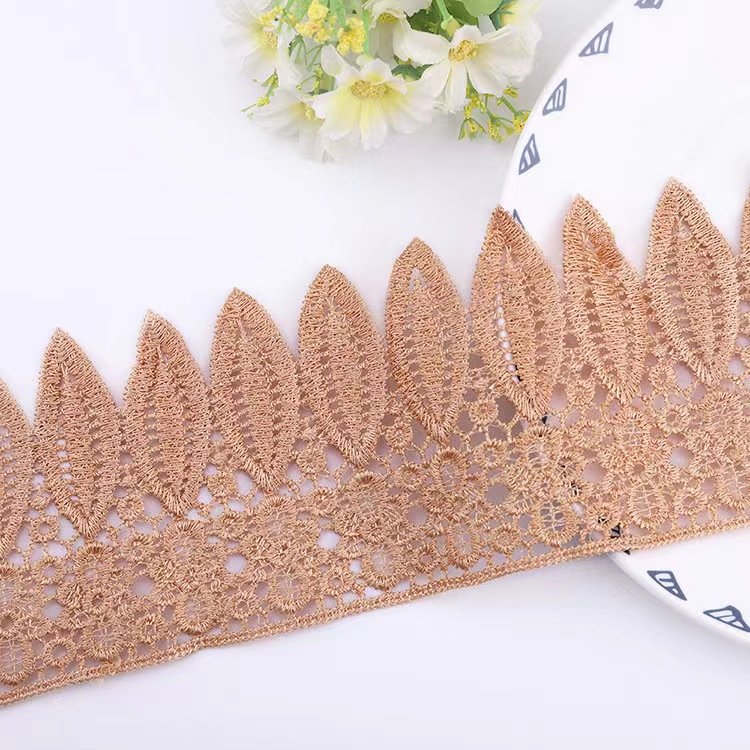 Hot sale 9cm Polyester Embroidery Lace Designs Elegance Flower Lace Trim For Clothes