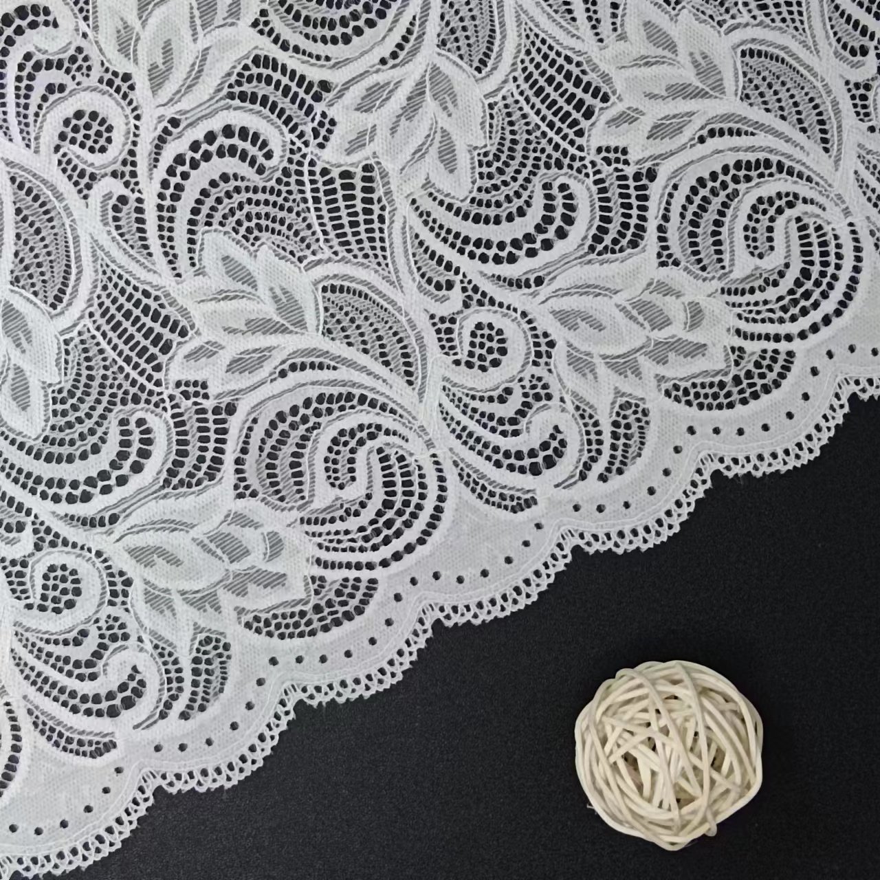 New Model 20 cm White Elastic Nylon Spandex Lace Trim Tulle Big Flower Roll Pattern for Underwear & Garments Accessories