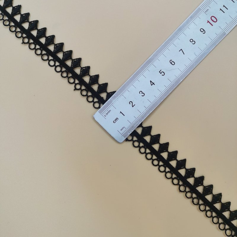 2cm Wide Embroidery Black Lace Ribbons Trimming White Polyester Embroidery Milk Silk Lace Trim Water Soluble For Women Clothes