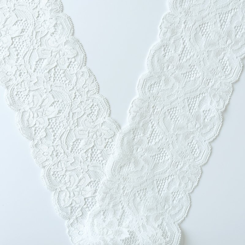 Elastic Lace Trim for Home Wear Pajamas Trim Fabric Wholesale Custom Skin-friendly Lace Mesh Fabric Knitted Elastic Lace 22 Cm