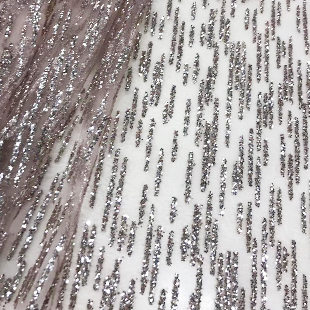 Fashion Couture Rose Gold Nigerian Sequins Wedding Lace Fabric Sparkling Glitter Korean Tulle Mesh For Party Dress Trim Textiles