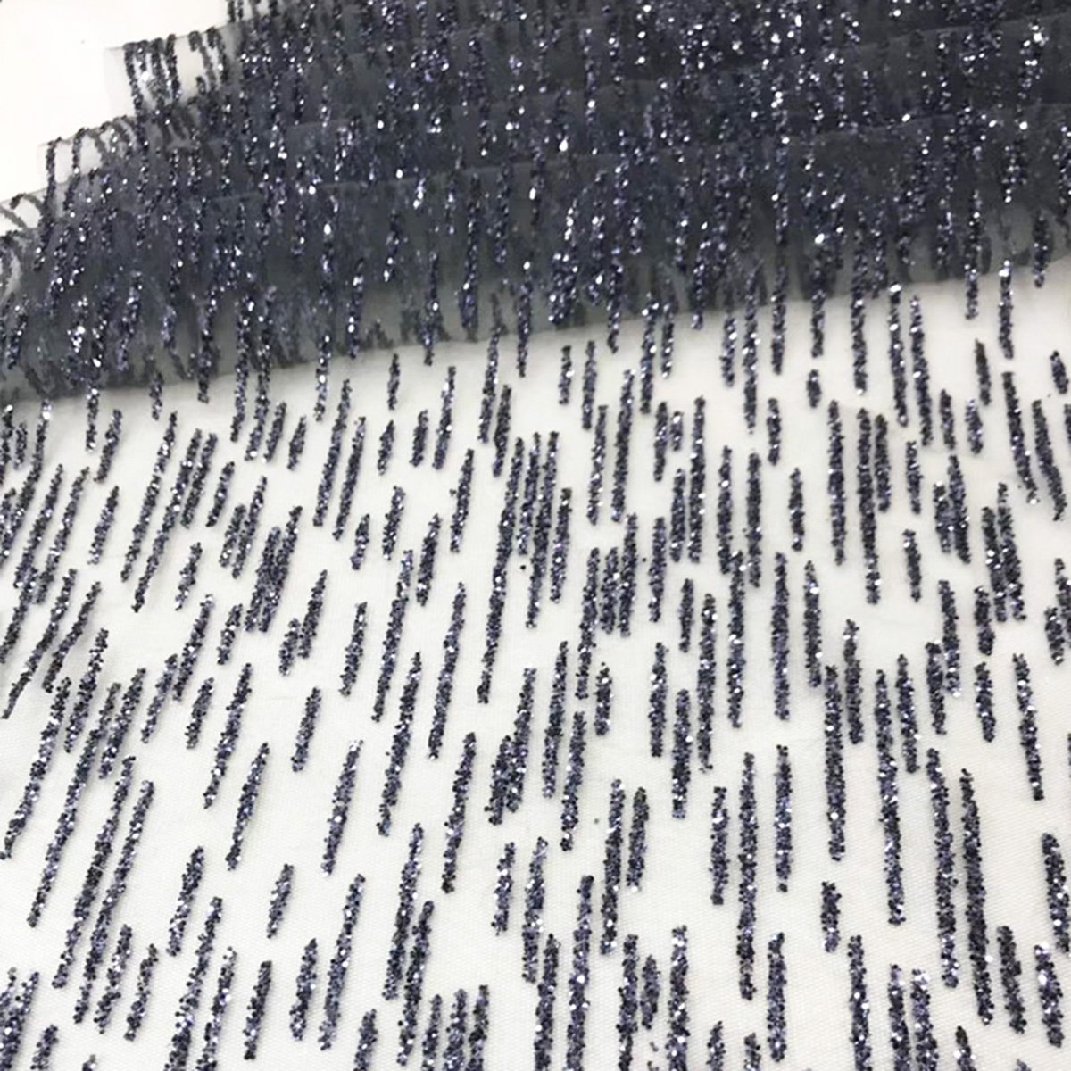 Fashion Couture Rose Gold Nigerian Sequins Wedding Lace Fabric Sparkling Glitter Korean Tulle Mesh For Party Dress Trim Textiles