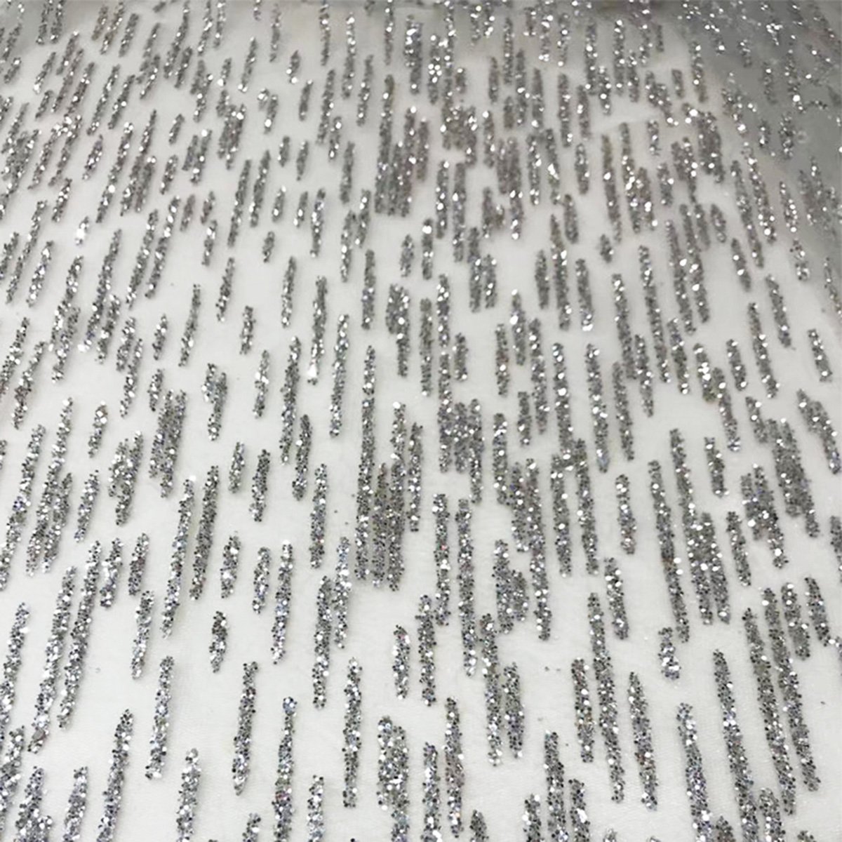 Fashion Couture Rose Gold Nigerian Sequins Wedding Lace Fabric Sparkling Glitter Korean Tulle Mesh For Party Dress Trim Textiles