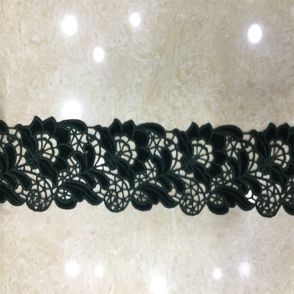 ZSY wedding bridal fancy embroidery water soluble lace trim knit lace trim rose embroidery lace