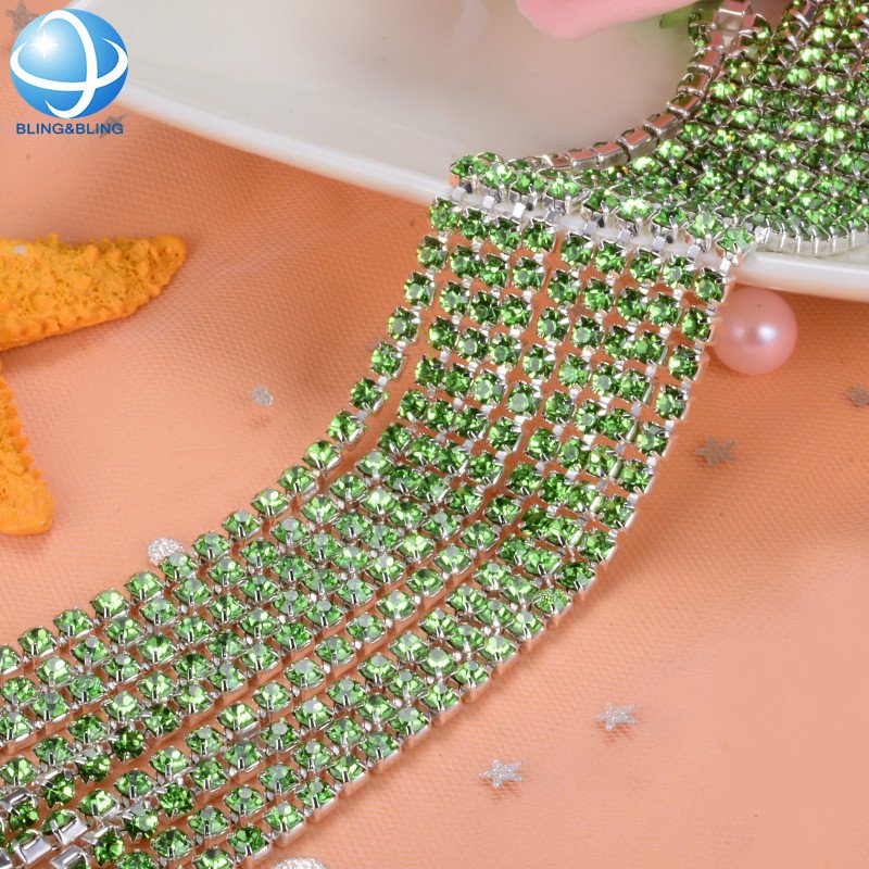 2mm 4mm 6mm 8mm Rhinestone Brass Claw Cup Chain Trim For Jewelry Making Horse Brow Band DIY Accessories