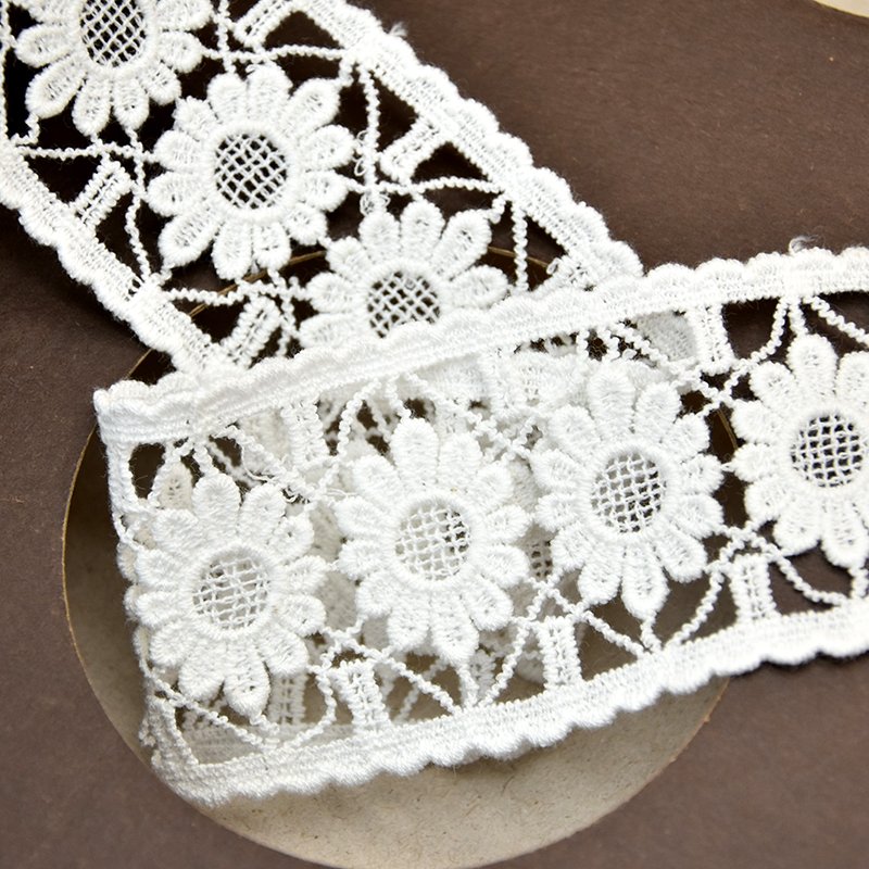 high quality 3d flower lace embroidered fabric Embroidered lace Trimming fabric