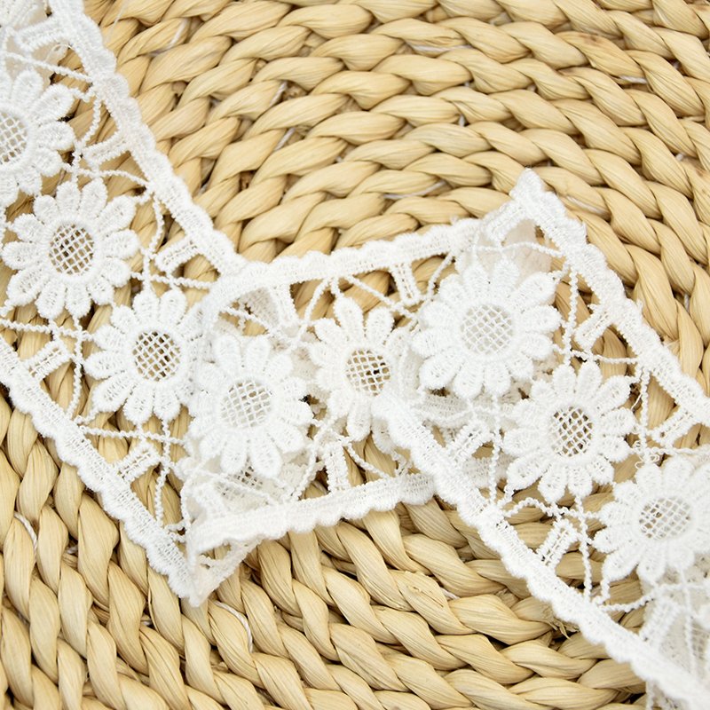 high quality 3d flower lace embroidered fabric Embroidered lace Trimming fabric