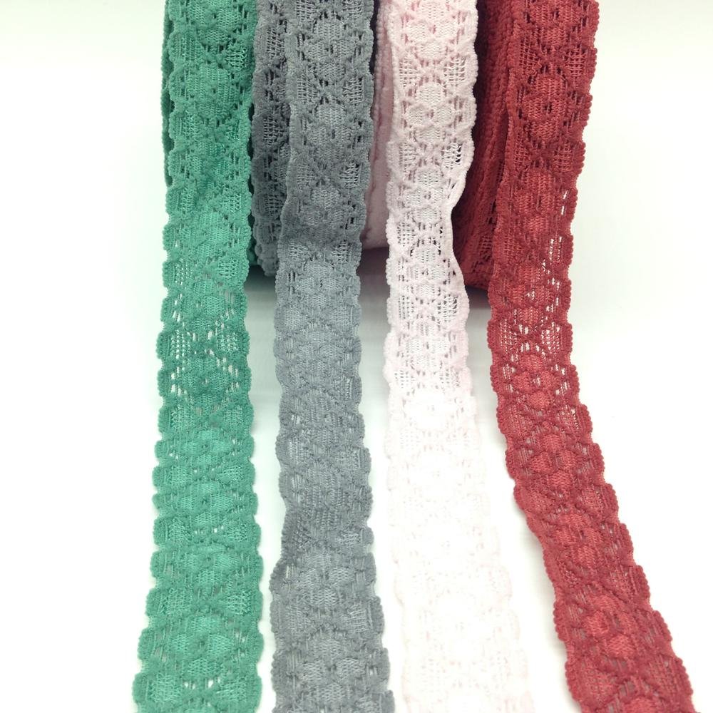 100 Yards High Quality 16 Colors 2cm Lace Elastic Ribbon Stretchy Lace Frilly Trim for Hair Tie DIY Headband Gift Webbing