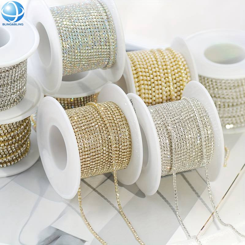 Elegant 12mm Pearl Fringe Chain Beaded Cup Chain For Necklace Glass Pendant Trim Applique Sewing Crafts Clothing DIY Accessories