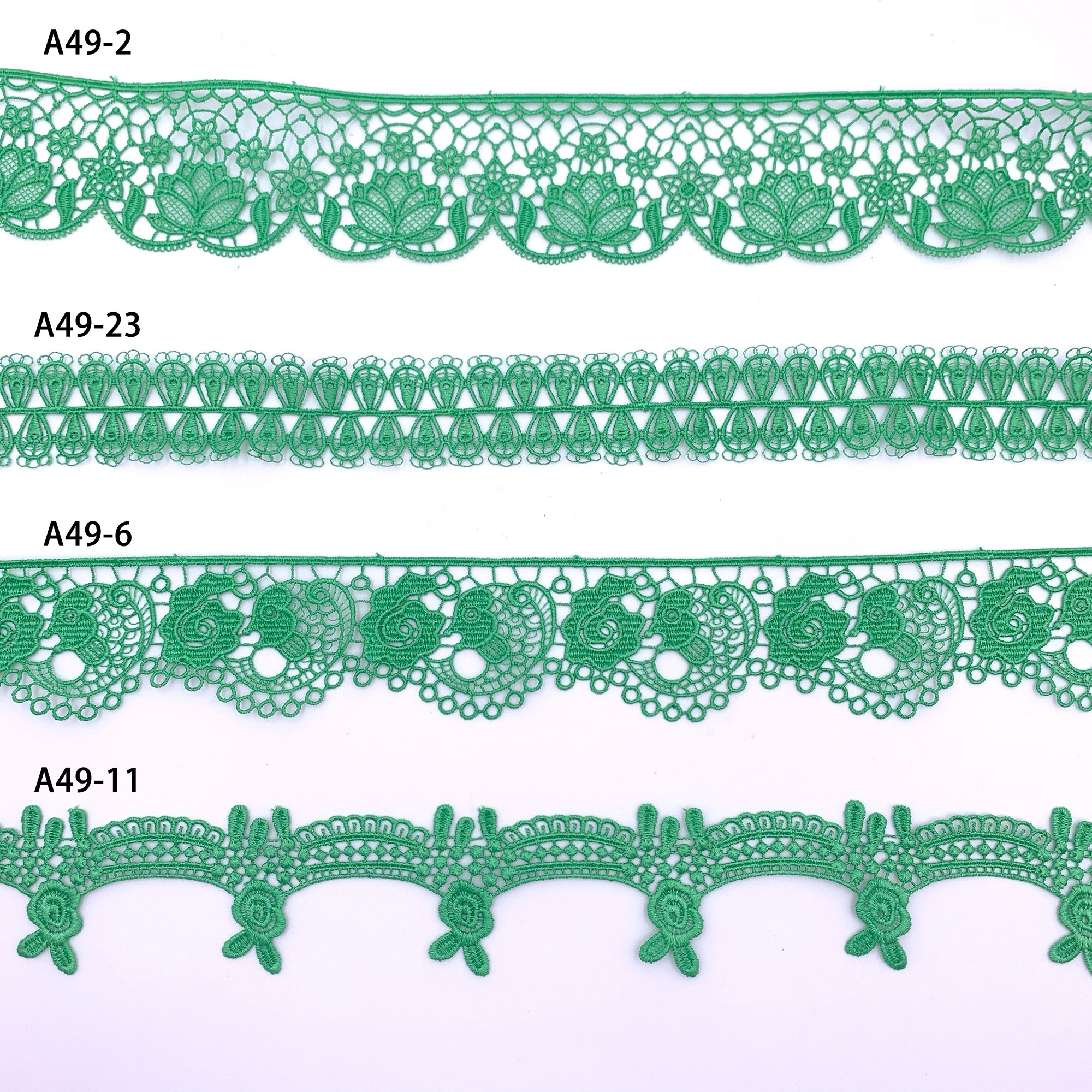 High Quality Polyester Guipure Lace Luxury French Embroidery Green Gpo Lace Trim