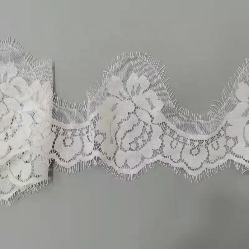 Stock wholesale Width12.5cm Black and White eyelashes new lace designs nylon cotton garment accessory eyelashes lace