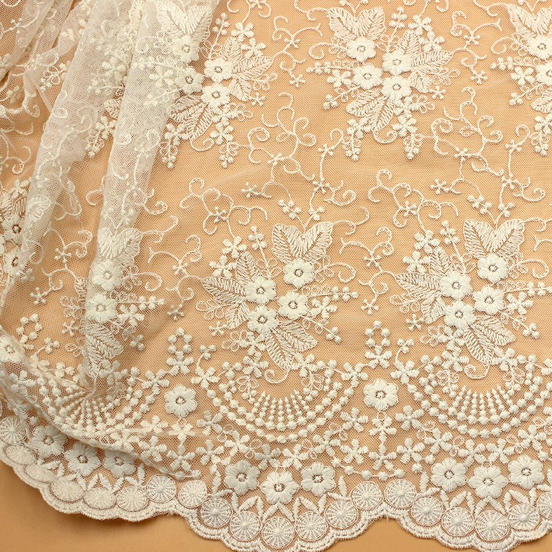 Wholesale Trimming embroidered lace fabric Clothing accessories Cotton Lace
