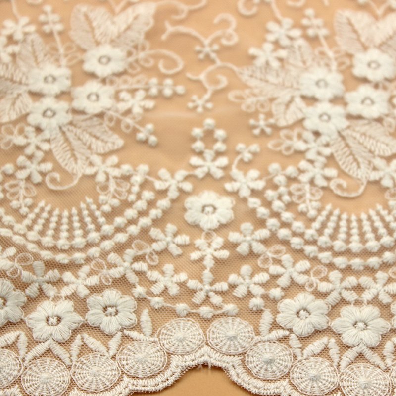 Wholesale Trimming embroidered lace fabric Clothing accessories Cotton Lace