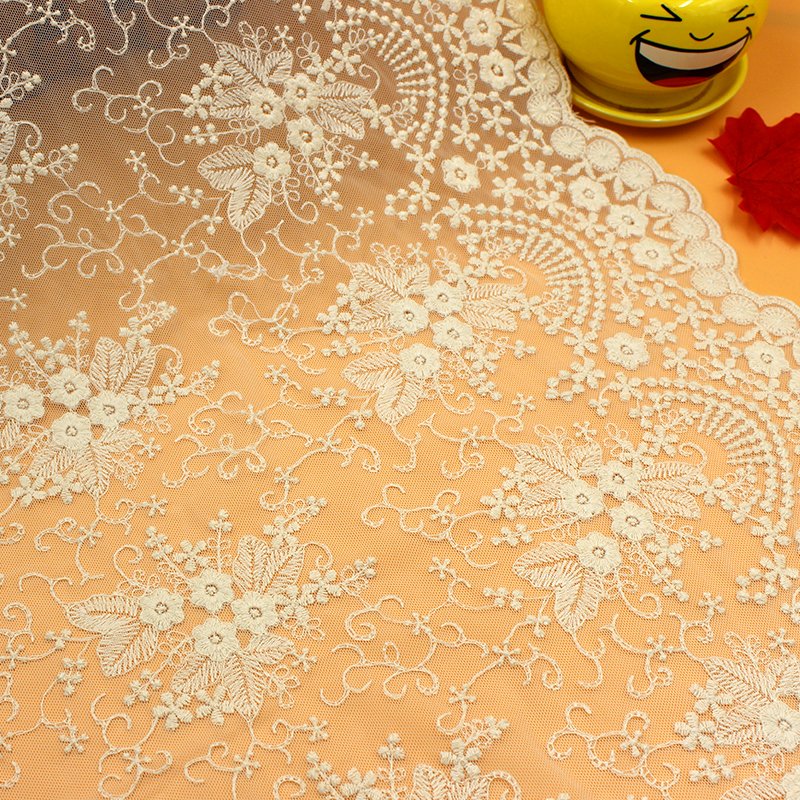 Wholesale Trimming embroidered lace fabric Clothing accessories Cotton Lace