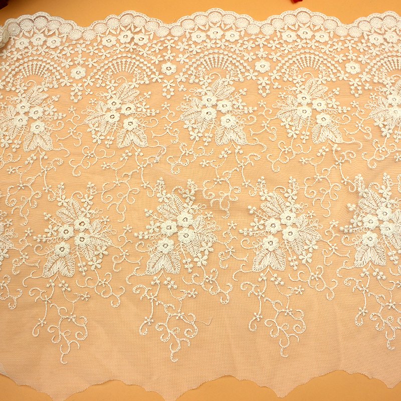 Wholesale Trimming embroidered lace fabric Clothing accessories Cotton Lace