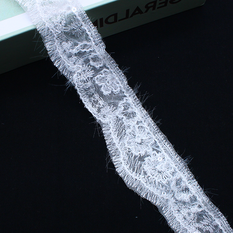 French Wool Fashion Lace Embroidery Trimmings DIY Tandmade Lace Trim For Evening Dress