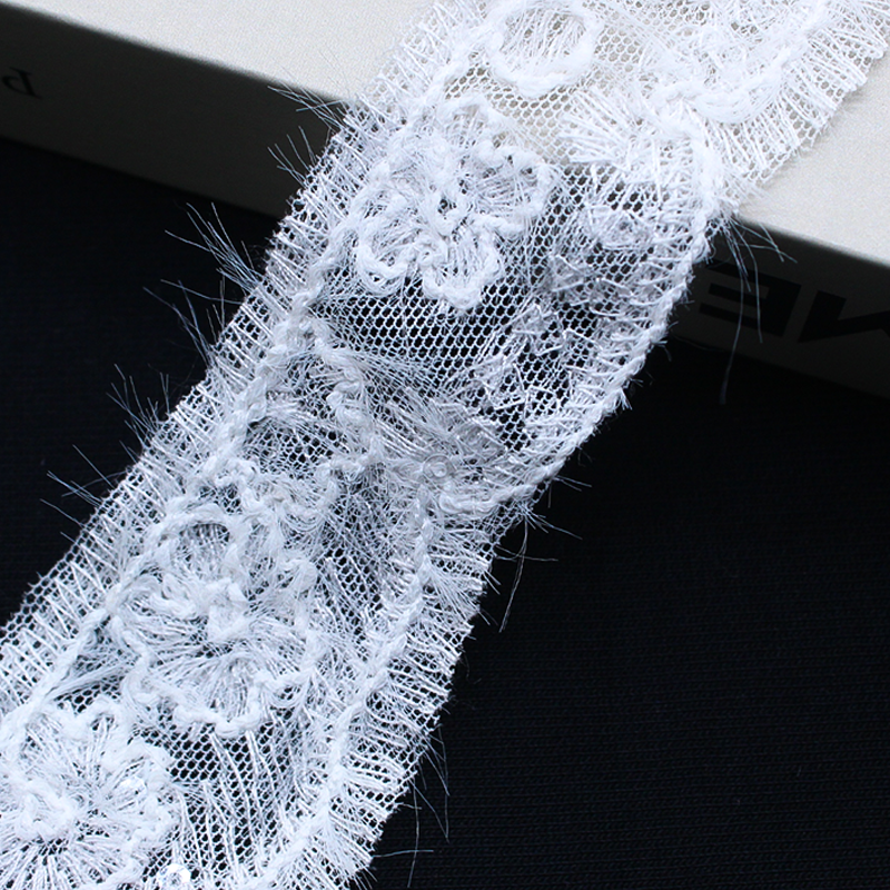 French Wool Fashion Lace Embroidery Trimmings DIY Tandmade Lace Trim For Evening Dress