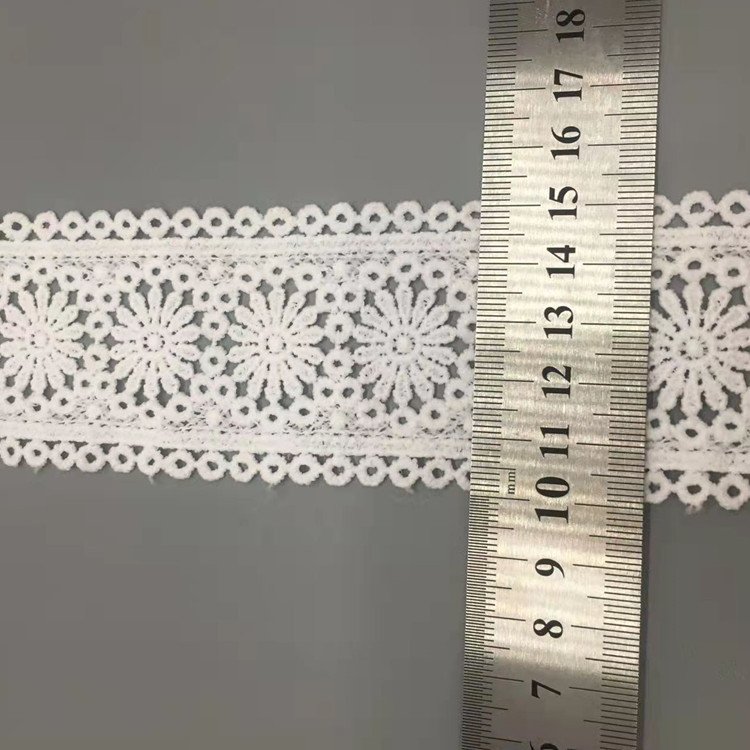 5CM wide white hollowed-out milk silk embroidery lace trim water soluble lace for decorative