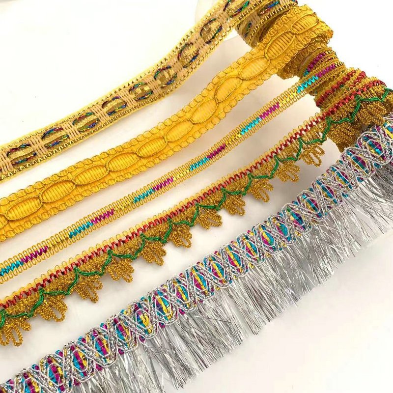 wholesale Gold Silver venice trim Metallic Cord Braided Lace