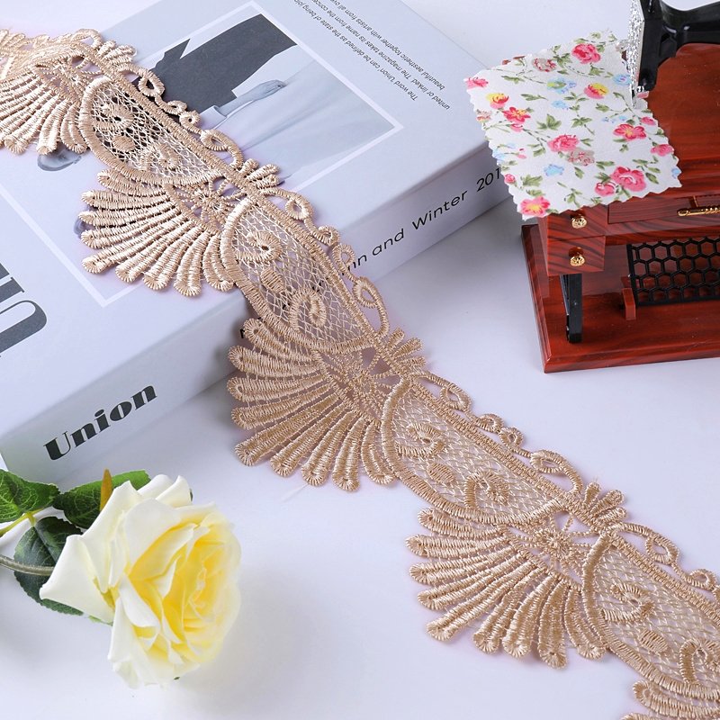 Factory Latest Embroidery 3D Flower Polyester Trim Multi Colors Lace For Ladies Dress
