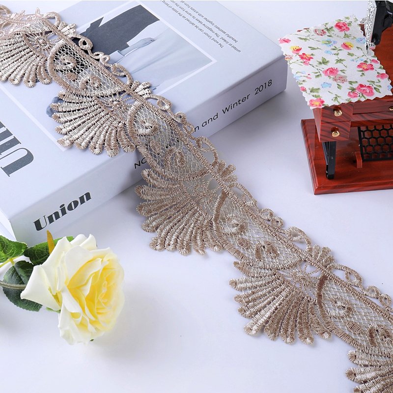 Factory Latest Embroidery 3D Flower Polyester Trim Multi Colors Lace For Ladies Dress