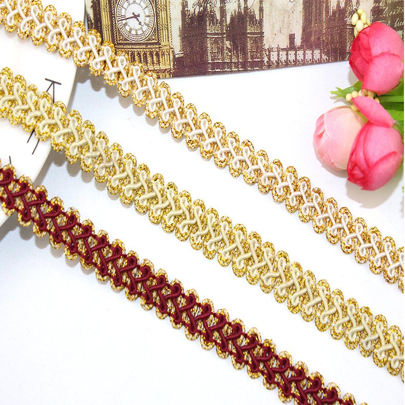 garment accessories colored ethnic clothes material sewing lace trims metallic upholstery webbing ribbon lace trimming