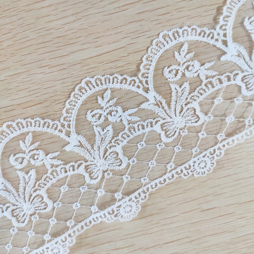 wholesale Popular Mesh Lolita Bow Embroidery Milk Silk Lace Women's Clothing Accessories Border Lace Trim DL03