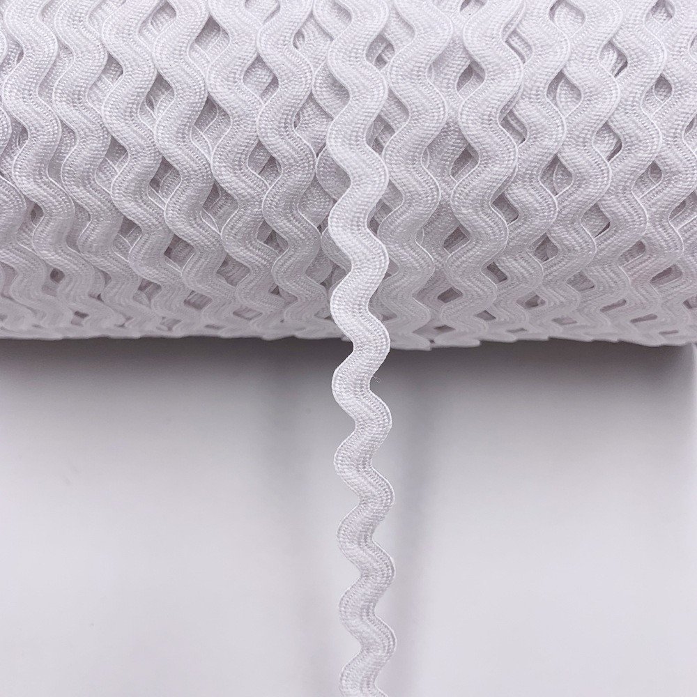 Factory Wholesale White Ric Rac Trim Ribbon 3mm 4mm 5mm 6mm 7mm 8mm 9mm 10mm 12mm 14mm 18mm 23mm 26mm 30mm Cord