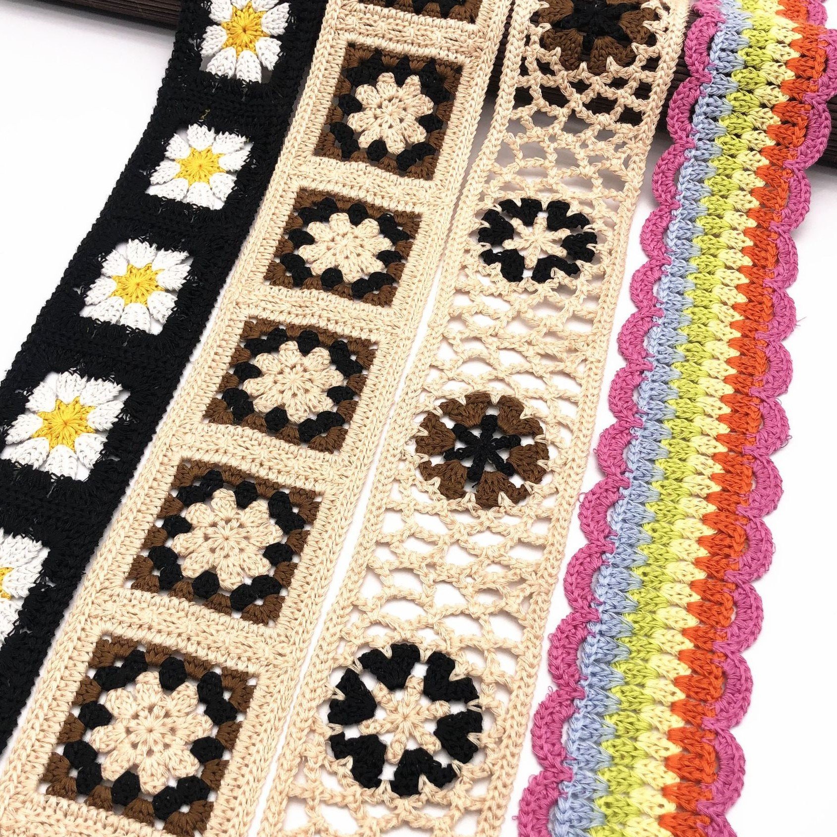 OA 30 Days High Quality Colored Hollow Knitting Cardigan Sweater Accessories Lace Crochet Trim