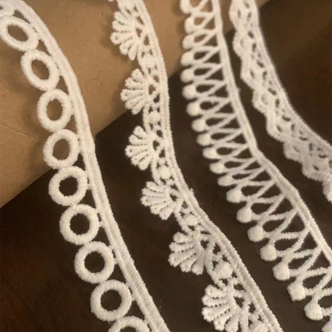 white water soluble lace ,lace for fashion design lace baju kurung,bulk lace trim