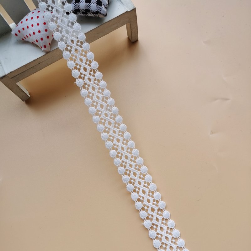 Manufacturer Custom Embroidery Trimming White Fabric Lace For Clothing Decoration