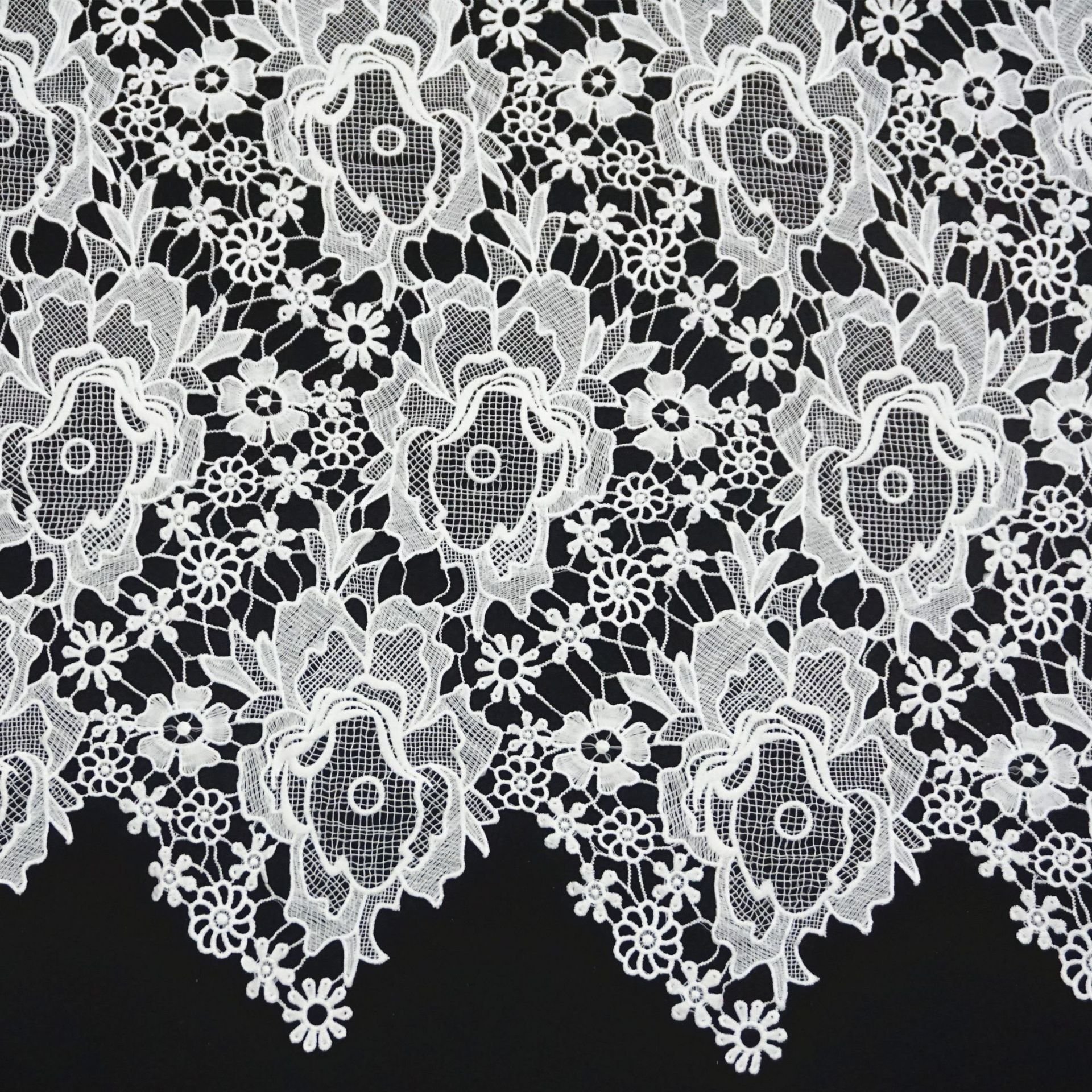Milk Silk Cotton Webbing Water Soluble Flower Cotton Lace Trim for Wedding Dress